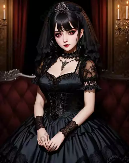 LoRA模型｜哥特风格｜Goth Gals插图21