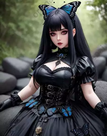 LoRA模型｜哥特风格｜Goth Gals插图31