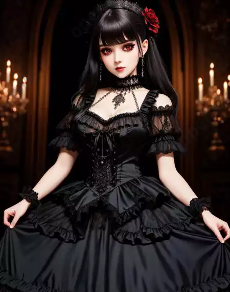 LoRA模型｜哥特风格｜Goth Gals插图23