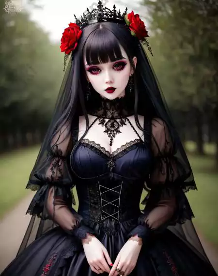 LoRA模型｜哥特风格｜Goth Gals插图27