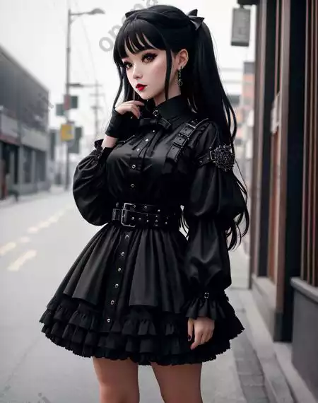 LoRA模型｜哥特风格｜Goth Gals插图7