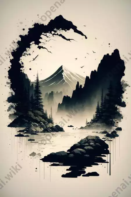 LoRA模型｜Ink scenery | 水墨山水插图2