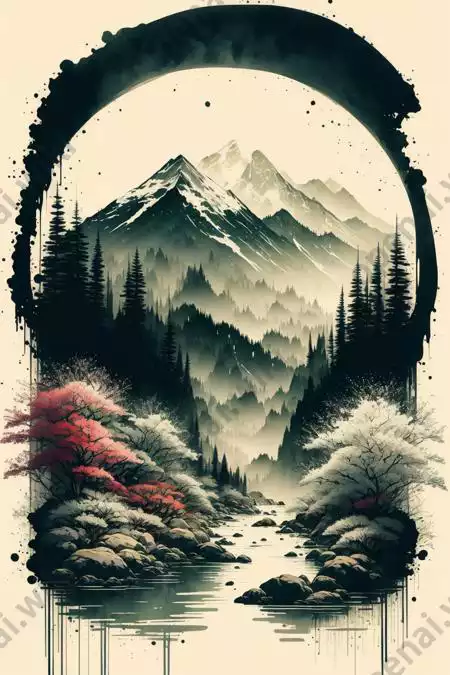 LoRA模型｜Ink scenery | 水墨山水插图6