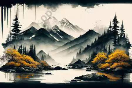 LoRA模型｜Ink scenery | 水墨山水插图8